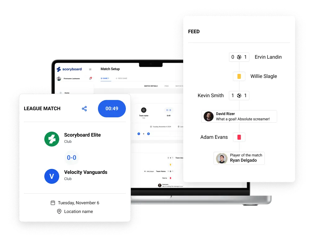 Match reports interface