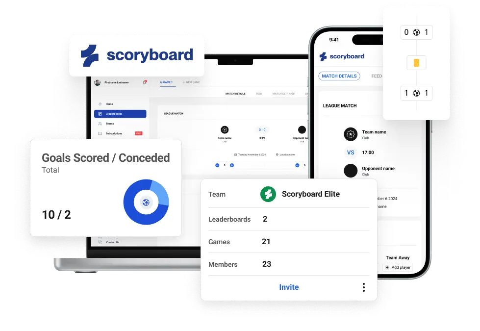 Scoryboard Football Management Dashboard
